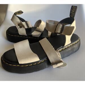 Dr Martens Gryphon Quad Platform Sandal Beige Pisa Leather Womens 11 men’s 10